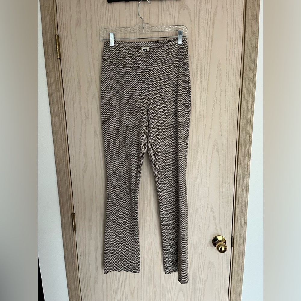 Anne Klein Black and White Houndstooth Flare Pants